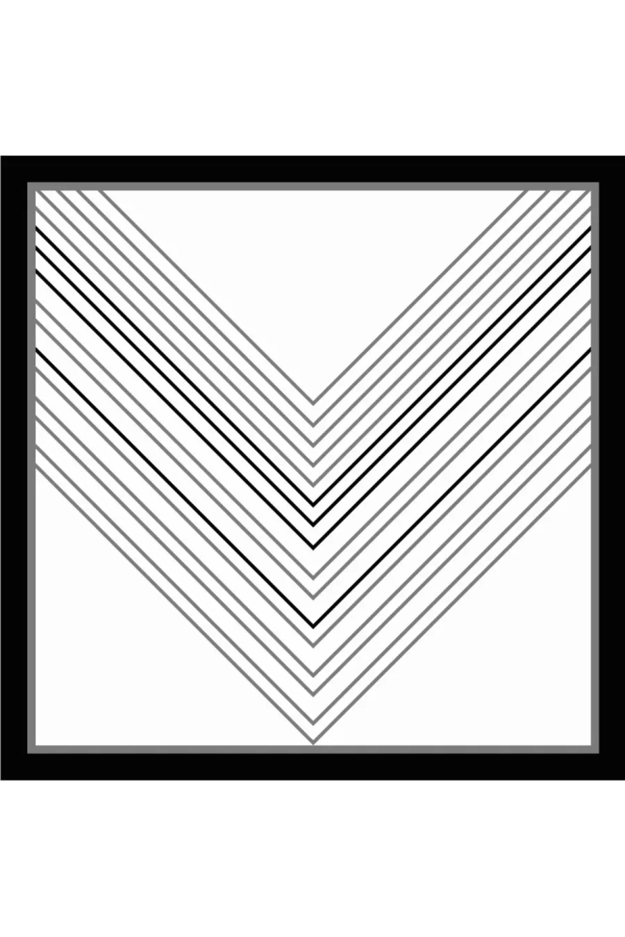 Tarzını Seç Siyah V Çizgi Fular / Bandana / Aksesuar / Şal / Eşarp 70x70