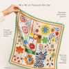 Tarzını Seç Su Yeşili Model Dekoratif Kenar Tasarımlı Fular 48x48 cm