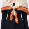 Tarzını Seç Turuncu V Çizgi Fular / Bandana / Aksesuar / Eşarp 90x90 cm