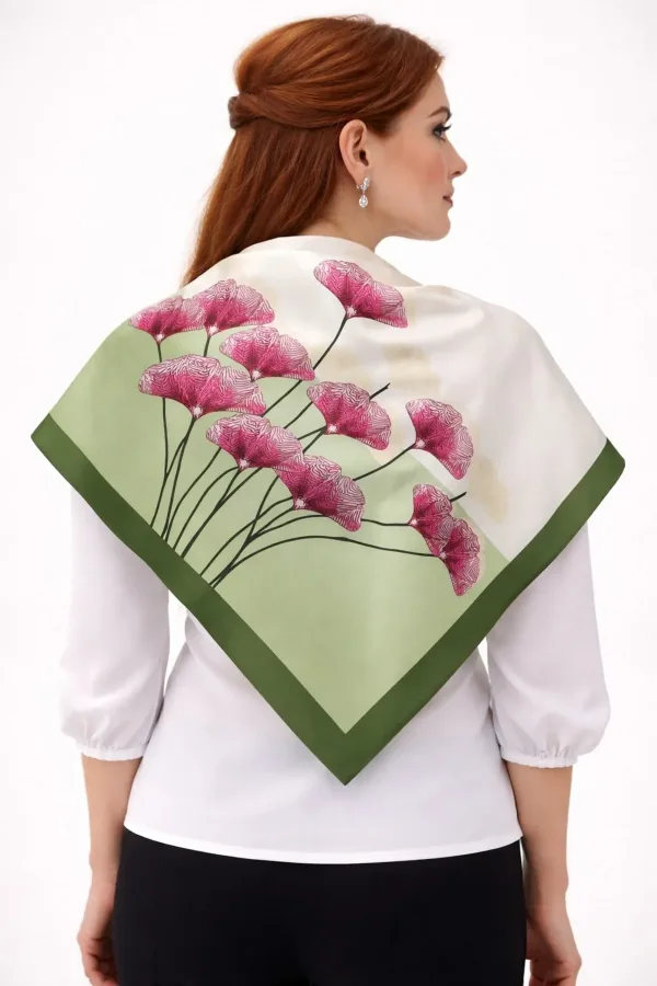 Tarzını Seç Yeşil Ginkgo Fular / Bandana / Aksesuar / Eşarp 90x90 cm Tarzını Seç Yeşil Ginkgo Fular / Bandana / Aksesuar / Eşarp 90x90 cm