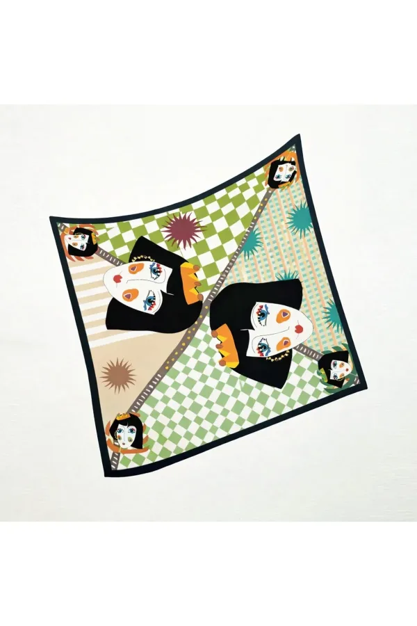 Tarzını Seç Yeşil Queen Fular / Bandana / Aksesuar / Şal / Eşarp 70x70 Tarzını Seç Yeşil Queen Fular / Bandana / Aksesuar / Şal / Eşarp 70x70