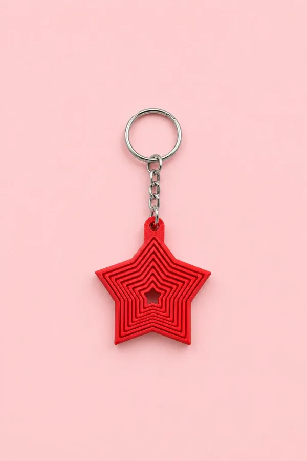Tarzınıseç 3D Kırmızı Yıldız Anahtarlık Charm
