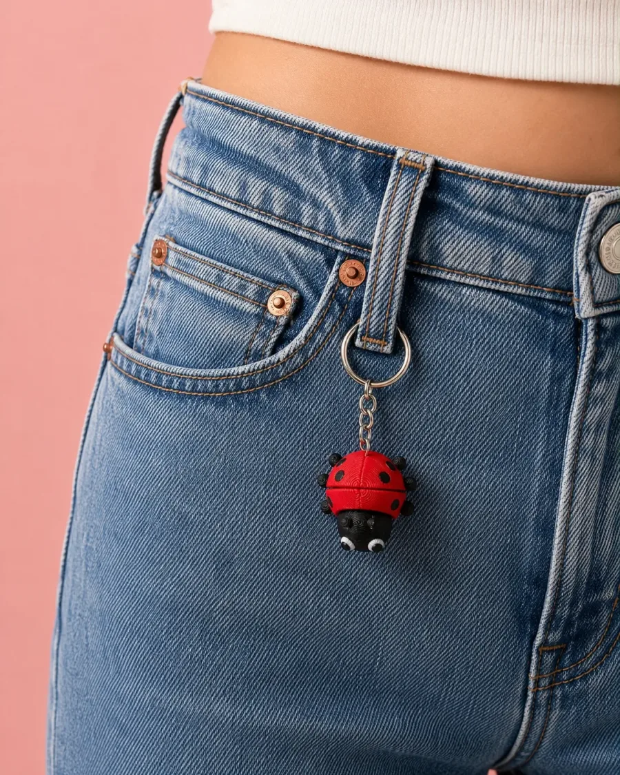 Tarzınıseç 3D Ladybug Anahtarlık Charm Tarzınıseç 3D Ladybug Anahtarlık Charm