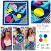 Tarzınıseç Seksenler Retro Neon Geometrik Desenli Fular 70 x 70 cm