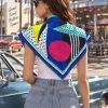 Tarzınıseç Seksenler Retro Neon Geometrik Desenli Fular 70 x 70 cm