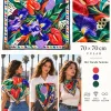 Tarzınıseç Seksenler Retro Tropikal Çiçek Desenli Fular 70 x 70 cm