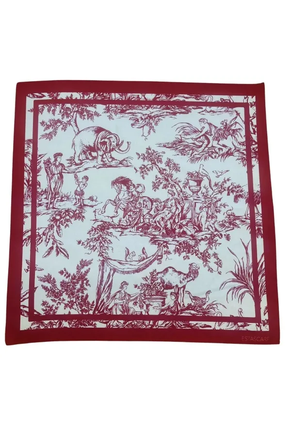 Vintage Desenli Fular Estascarf