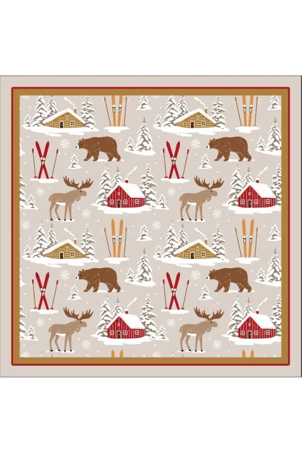 Yeni Sezon Yılbaşı Desenli Bandana Fular Yeni Yıl Hediyesi Şal Estascarf 70x70 Cm
