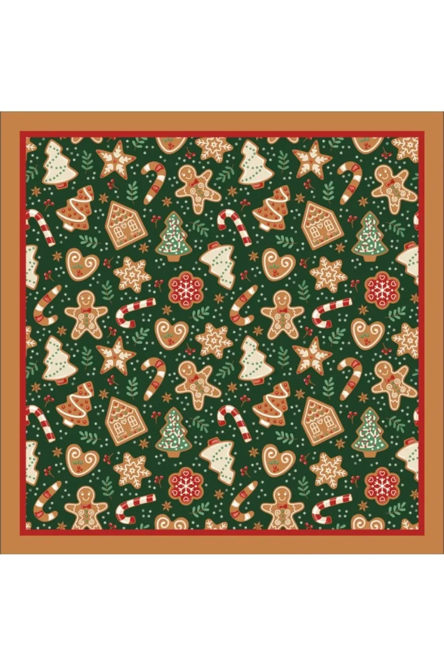 Yeni Sezon Yılbaşı Desenli Bandana Fular Yeni Yıl Hediyesi Şal Estascarf 70x70 Cm