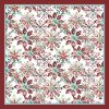 Yeni Sezon Yılbaşı Desenli Bandana Fular Yeni Yıl Hediyesi Şal Estascarf 70x70 Cm