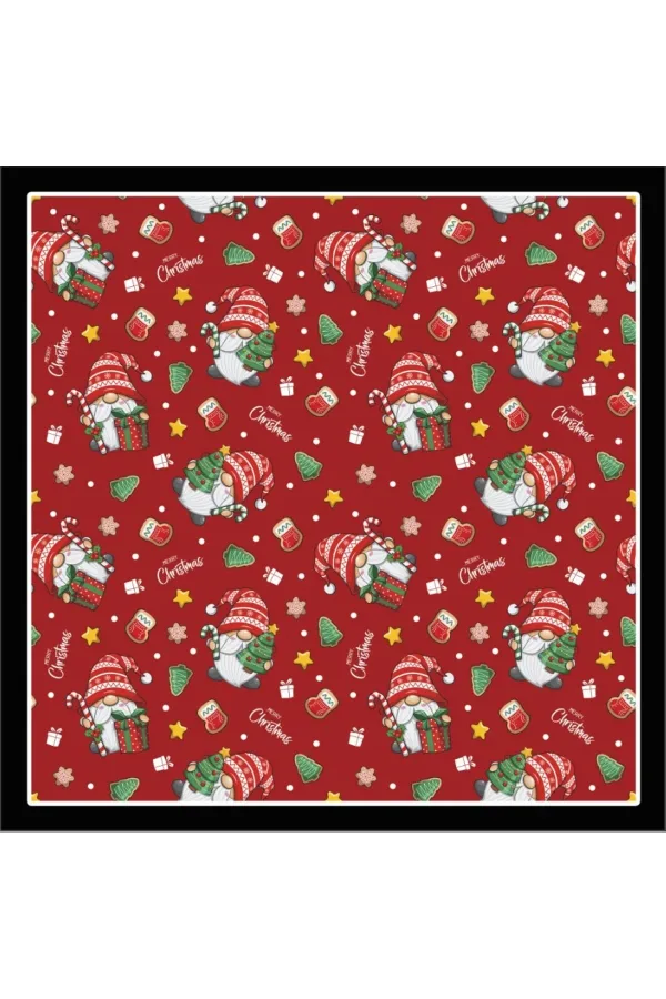 Yeni Sezon Yılbaşı Desenli Bandana Fular Yeni Yıl Hediyesi Şal Estascarf 70x70 Cm