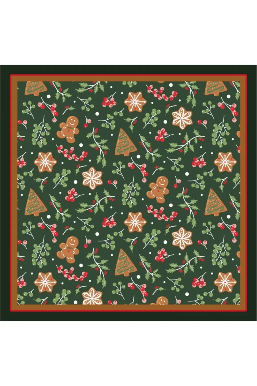Yeni Sezon Yılbaşı Desenli Bandana Fular Yeni Yıl Hediyesi Şal Estascarf 70x70 Cm
