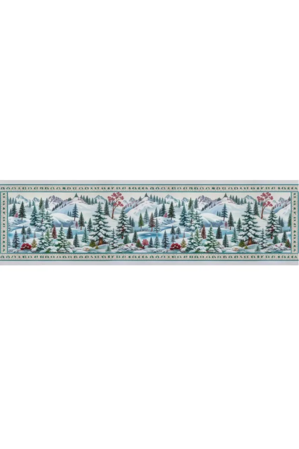 Yılbaşı Temalı Dijital Baskılı Runner Örtüsü Christmas 40x140 cm