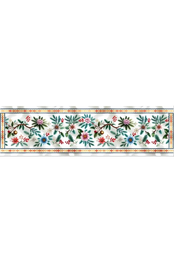 Yılbaşı Temalı Dijital Baskılı Runner Örtüsü Christmas 40x140 cm