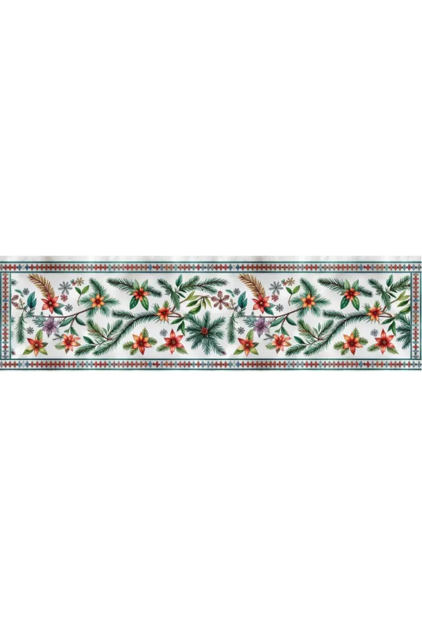 Yılbaşı Temalı Dijital Baskılı Runner Örtüsü Christmas 40x140 cm