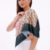 Zincir Desenli Model Fular Bandana Şal Estascarf 70x70 Cm