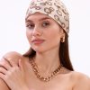Zincir Desenli Model Fular Bandana Şal Estascarf 70x70 Cm