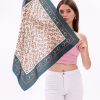 Zincir Desenli Model Fular Bandana Şal Estascarf 70x70 Cm
