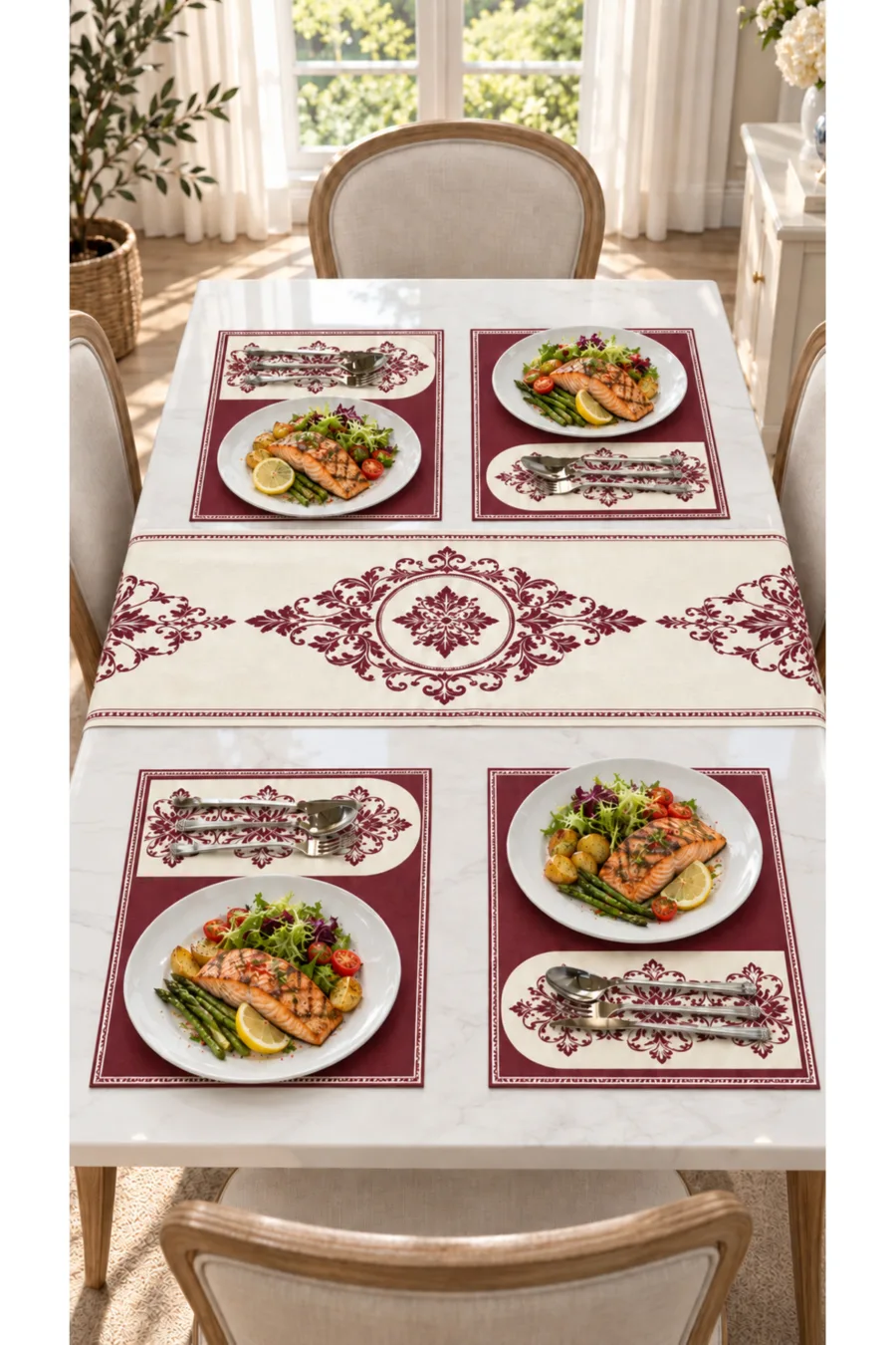 1_org_zoom-30 Tarzını Seç Runsupset Runner 70 x 140 cm + 4 Adet Supla - Bordo Tuğra