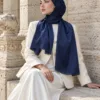 1_org_zoom-39 Tarzını Seç Dantel Oya Kesim Damla Motif Şal Lacivert 75 x 200 cm